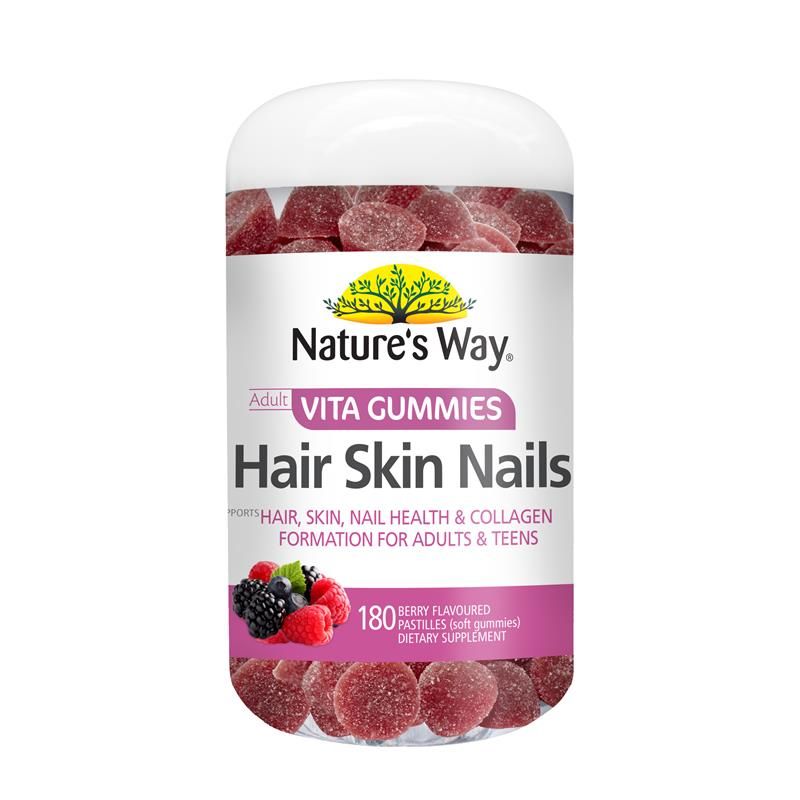 Kẹo dẻo Nature's Way Adult Vita Gummies Hair Skin Nails 180 viên Kích thước độc quyền