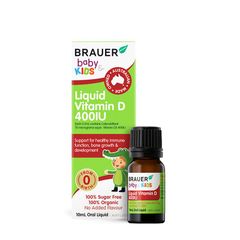 Vitamin D dạng lỏng Brauer Kids 400IU 10ml