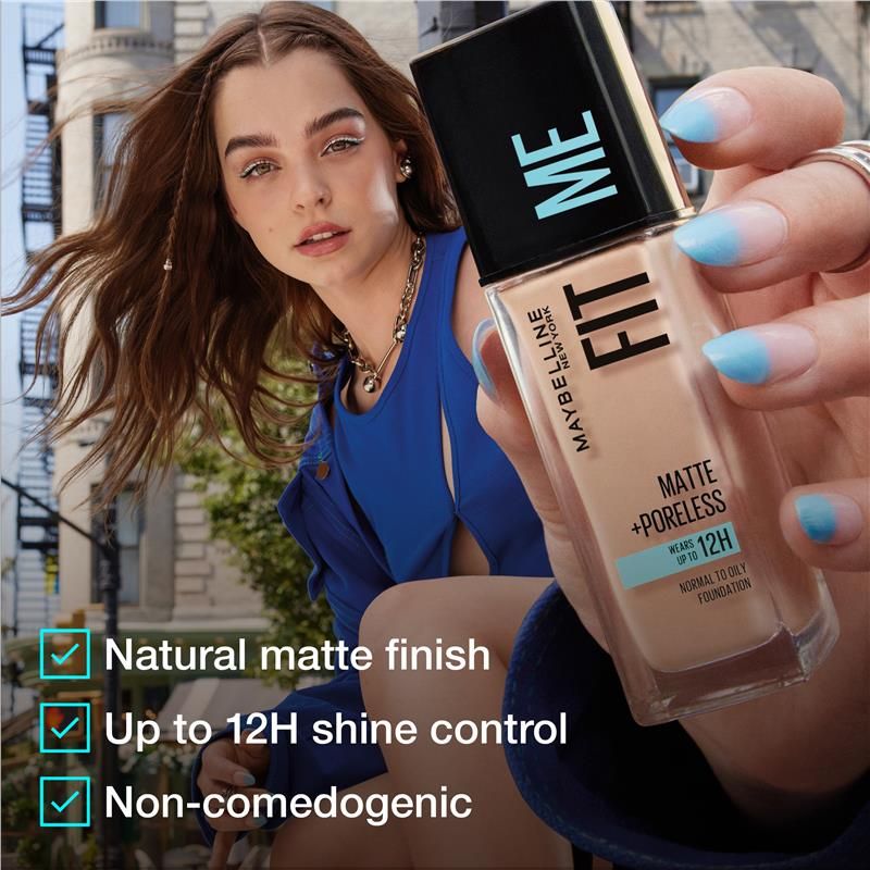 Kem nền dạng lỏng Maybelline Fit Me Matte & Poreless Mattifying - Fair Porcelain 102