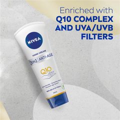 Kem dưỡng da tay chống lão hóa NIVEA Q10 3 trong 1 có bộ lọc tia UV 100ml