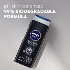 Sữa tắm NIVEA MEN Active Clean 3 trong 1 500ml