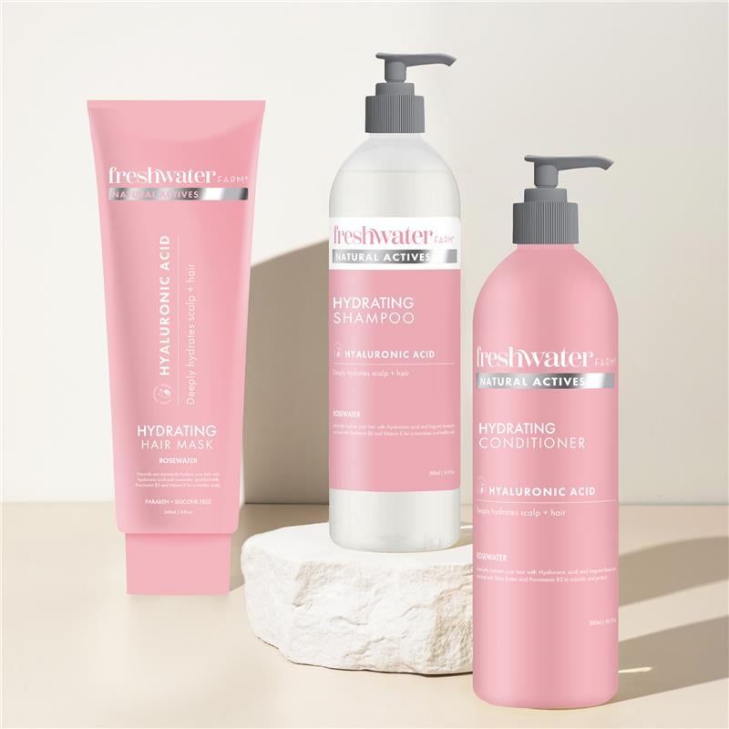 Dầu gội dưỡng ẩm Freshwater Farm Hyaluronic Shampoo Rosewater 500ml