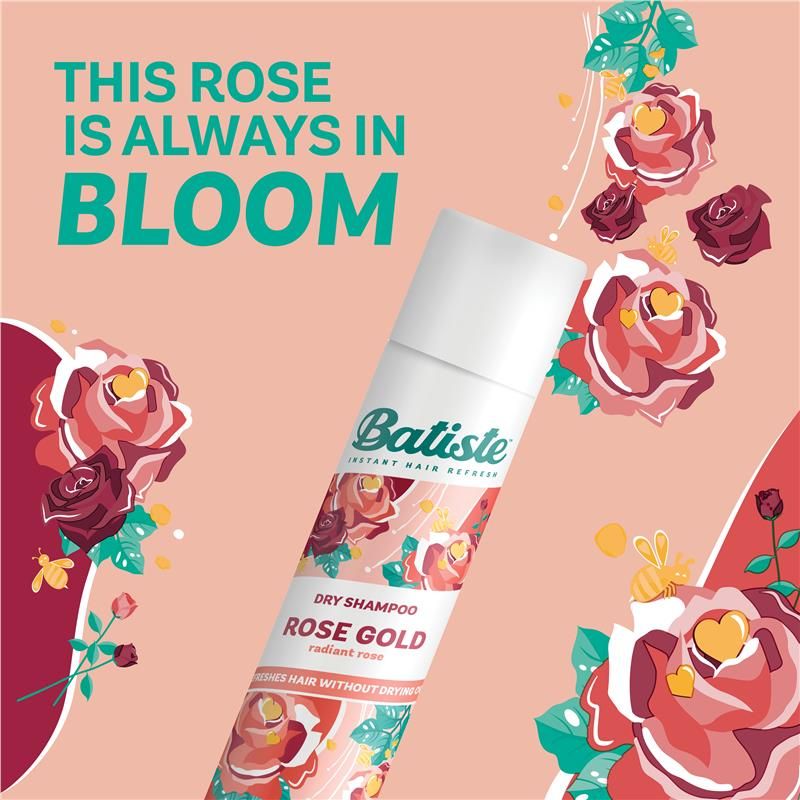Dầu gội khô Batiste Rose Gold 200ml