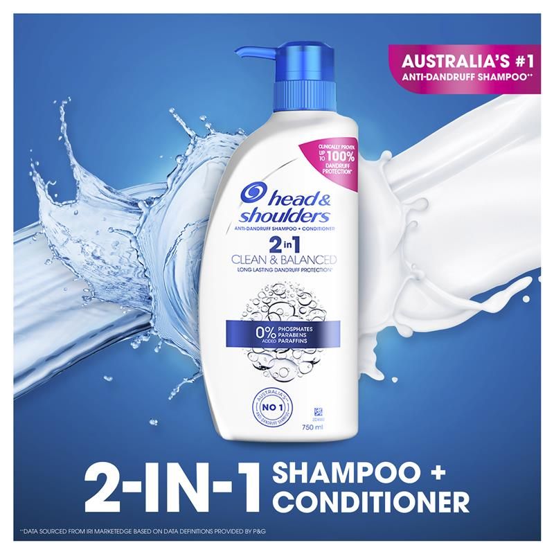 Dầu gội + dầu xả Head & Shoulders Clean & Balanced 2in1 750ml
