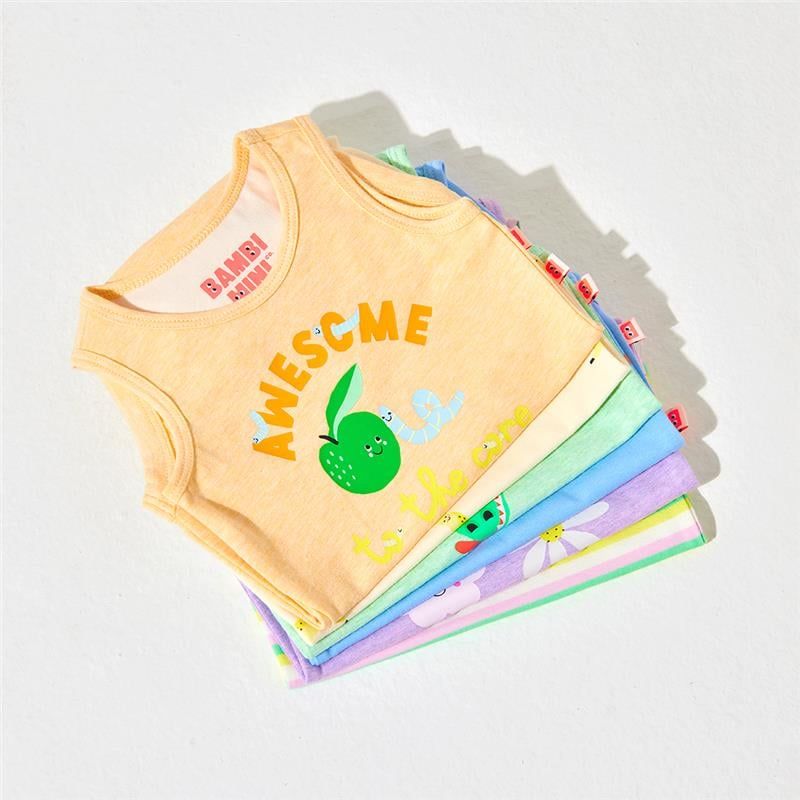 Bambi Mini Co. Bộ đồ liền thân siêu đơn Unisex màu cam tuyệt vời và chuối gói 2 0-3