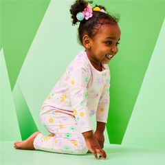 Bambi Mini Co. Wrigglesuit bé gái màu hồng neon hoa 0 sơ sinh