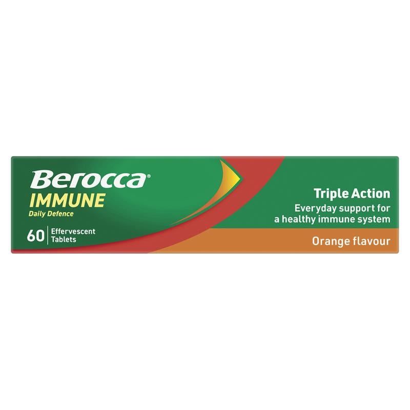 Berocca Immune Daily Defence Orange 60 Viên Sủi Bọt Size Độc Quyền
