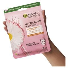 Mặt nạ giấy Garnier Hydra Bomb Hyaluronic Acid + Cúc La Mã
