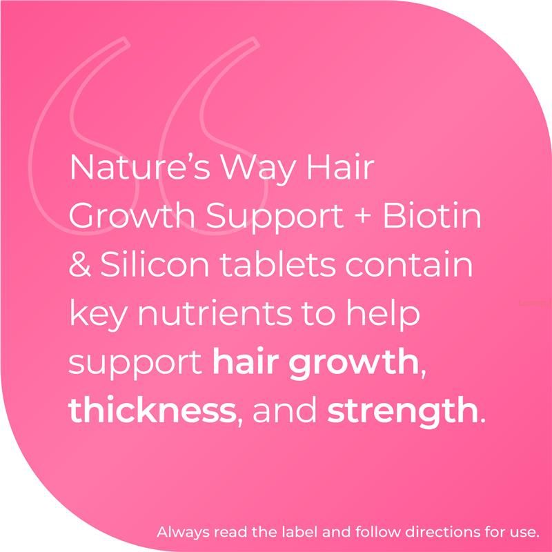 Viên uống hỗ trợ mọc tóc Nature's Way + Biotin & Silicon 30 viên