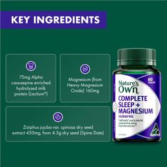 Viên uống hỗ trợ giấc ngủ hoàn chỉnh Nature's Own + Magnesium 60 viên