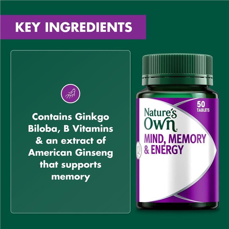 Nature's Own Mind Memory & Energy 50 viên