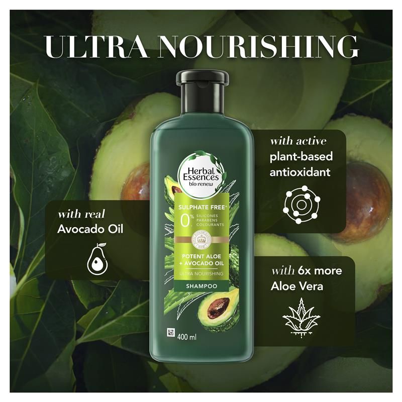 Herbal Essences Bio Renew Potent Aloe + Avocado Oil Hair & Scalp Shampoo 400ml