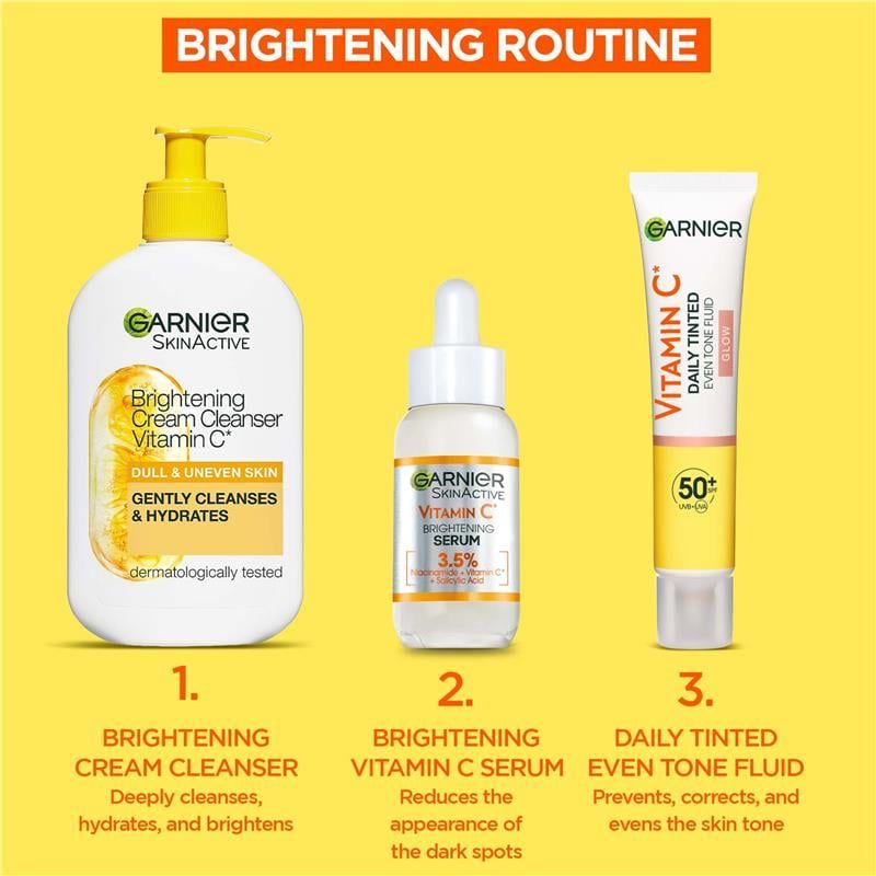 Kem nền Garnier Vitamin C Glow Daily Tinted Eventone Fluid SPF 50+ 40ml
