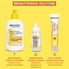 Kem nền Garnier Vitamin C Glow Daily Tinted Eventone Fluid SPF 50+ 40ml