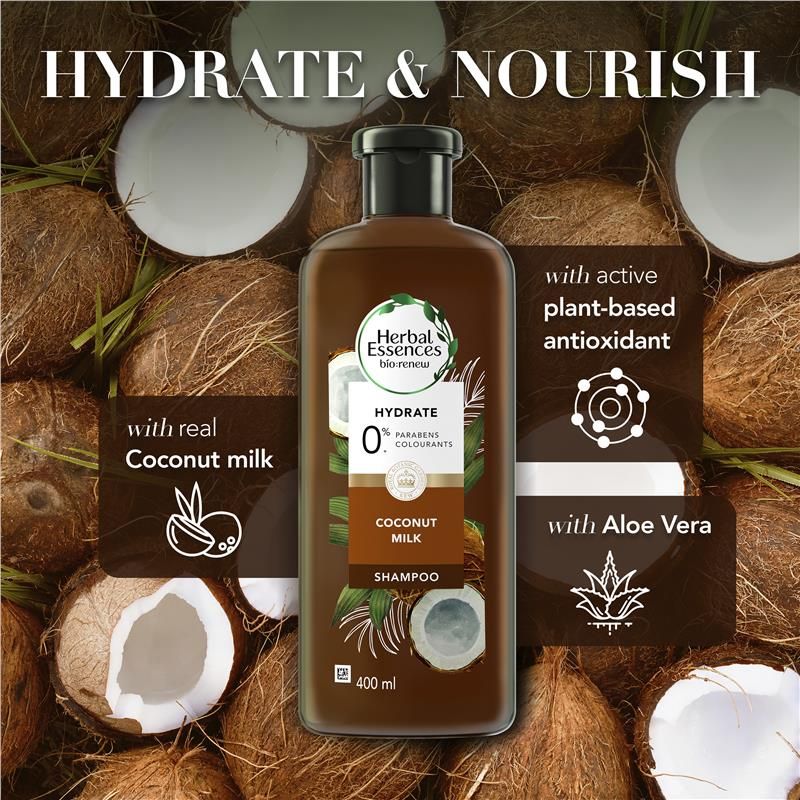Dầu gội Herbal Essences Bio Renew Hydrate Coconut Milk 400ml