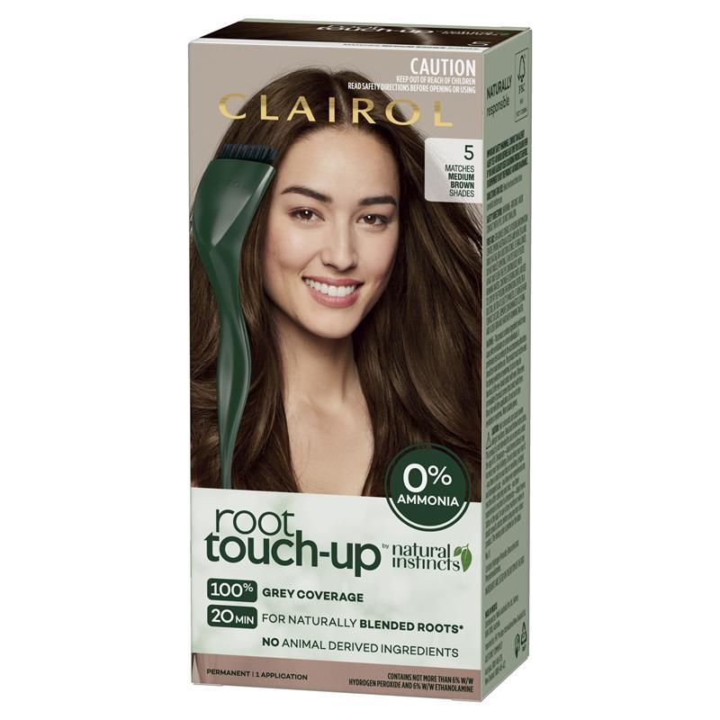 Thuốc nhuộm tóc vĩnh viễn Clairol Root Touch Up Natural Instincts 5 Medium Brown