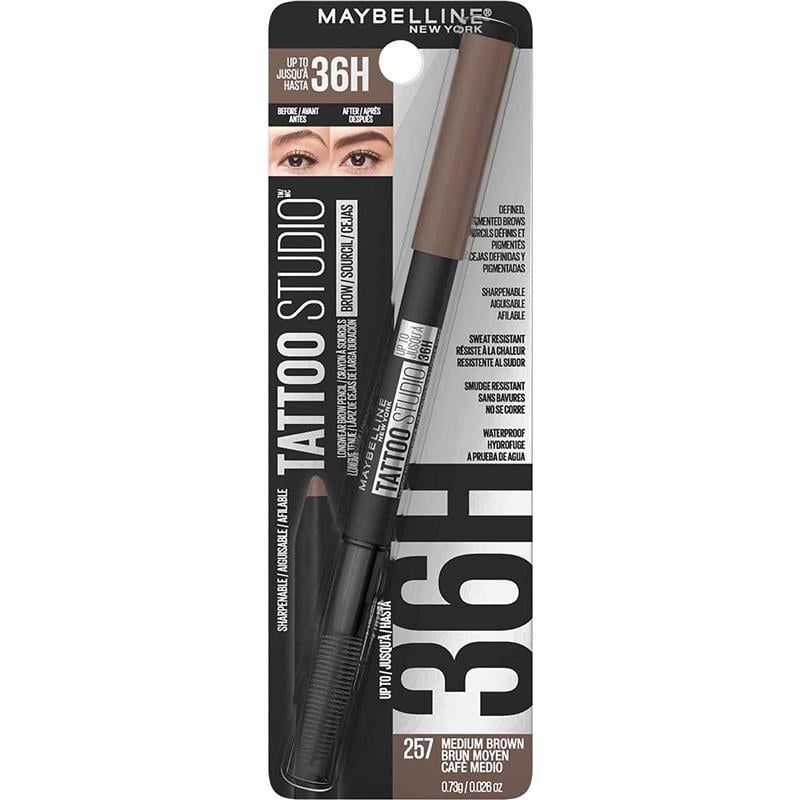 Chì kẻ mày Maybelline Tattoo Brow 36HR – Nâu trung bình MÀU 257