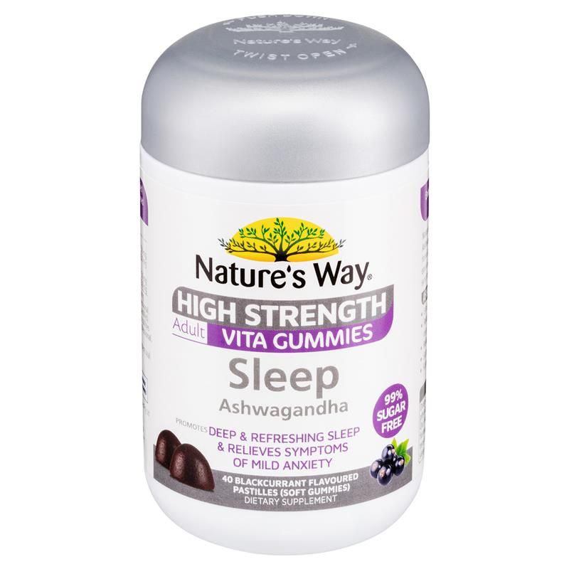 Kẹo dẻo Nature's Way Adult Vita Gummies không đường hỗ trợ giấc ngủ cường độ cao 40 viên