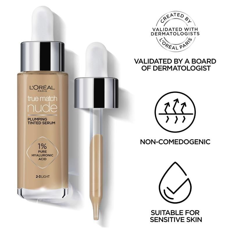 Kem nền L'Oreal Paris True Match Nude Plumping Tinted Serum Tan 6-7