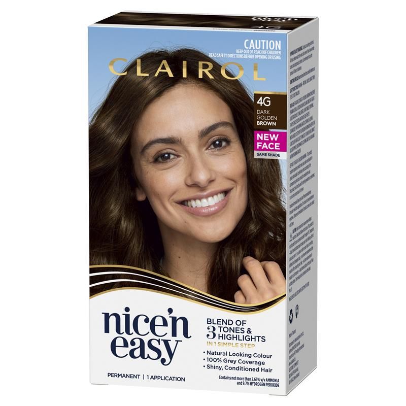 Thuốc nhuộm tóc vĩnh viễn Clairol Nice N Easy 4G Dark Golden Brown
