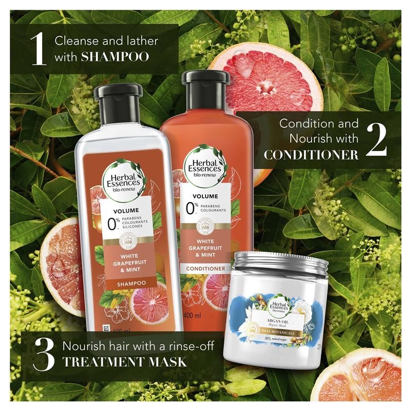 Dầu gội Herbal Essences Bio Renew Naked Volume Grapefruit Mosa Mint 400ml