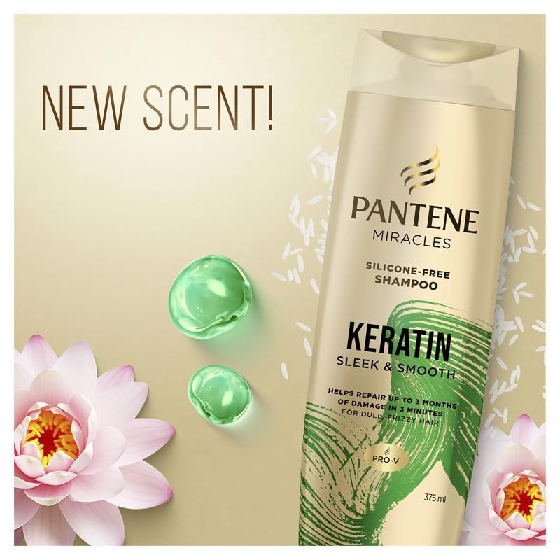 Dầu gội Pantene Miracles Keratin Smooth & Sleek 375ml