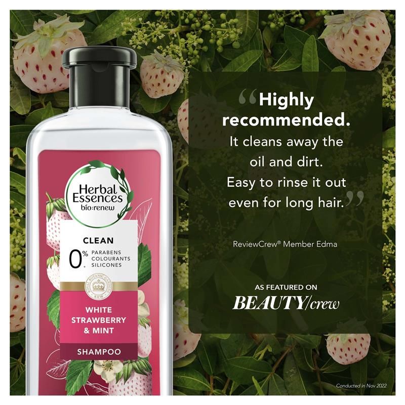 Dầu gội Herbal Essences Bio Renew hương dâu tây trắng và bạc hà 400ml