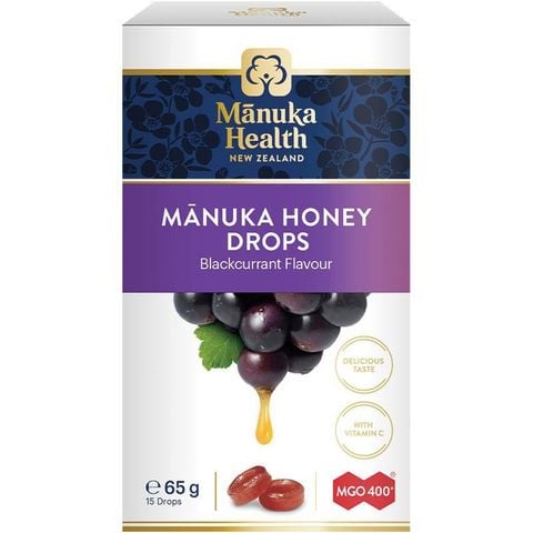 Manuka Health Manuka Honey Drops Blackcurrant 15 Gói 65g