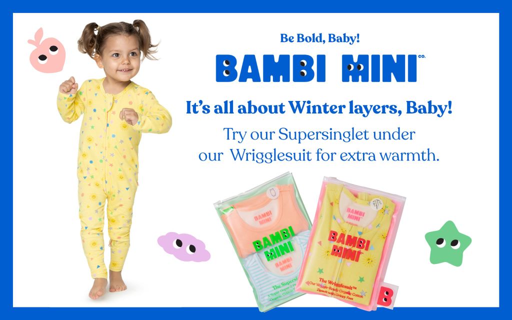 Bambi Mini Co. Wrigglesuit 3-6 tháng Beaucoup Blue