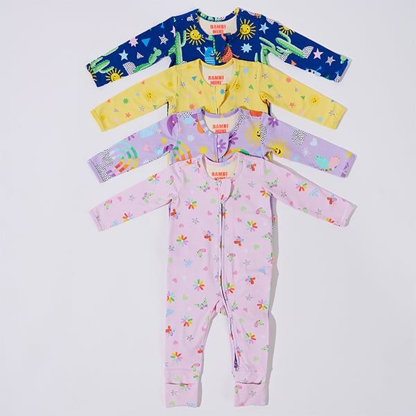 Bambi Mini Co. Wrigglesuit 3-6 tháng Beaucoup Blue