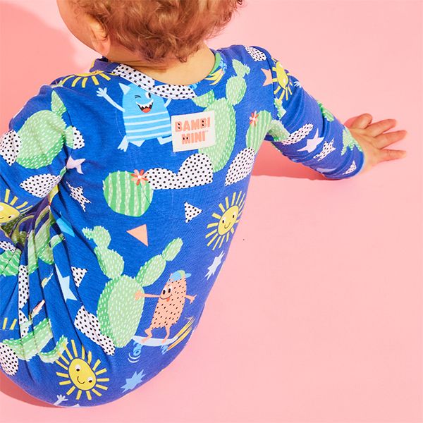 Bambi Mini Co. Wrigglesuit 3-6 tháng màu tím nhạt