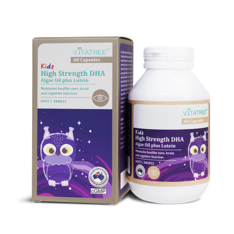 Dầu tảo DHA cường độ cao Vitatree Kids cộng với Lutein 60 viên