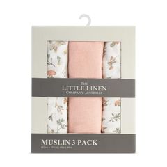 Bộ 3 khăn quấn Harvest Bunny của Little Linen Company Muslin