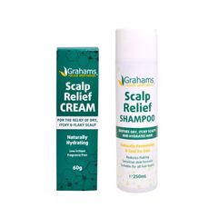 Kem dưỡng da đầu Grahams Natural Dandruff Relief Pack 60g / Dầu gội đầu trị gàu Scalp Relief 250ml GÓI
