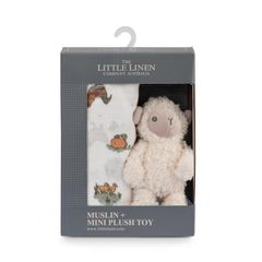 Đồ chơi nhồi bông Little Linen Company & Chăn cừu trang trại bằng vải muslin