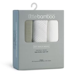Little Bamboo Muslin Wraps 3Pk Bayleaf
