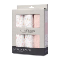 Bộ 3 miếng vải quấn muslin của Little Linen Company in họa tiết - Ballerina Bunny Ballerina Bunny