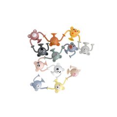 Đồ chơi tắm cho bé Cherub - Bộ 12 chiếc hút silicon - Bộ sưu tập toàn bộ sở thú - Gói màu phấn