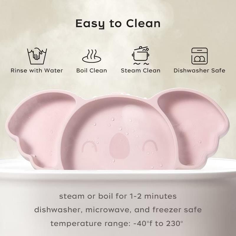 Bộ đĩa chia ngăn bằng silicon Koala của Bc Babycare màu xanh