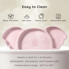 Bộ đĩa chia ngăn bằng silicon Koala của Bc Babycare màu xanh