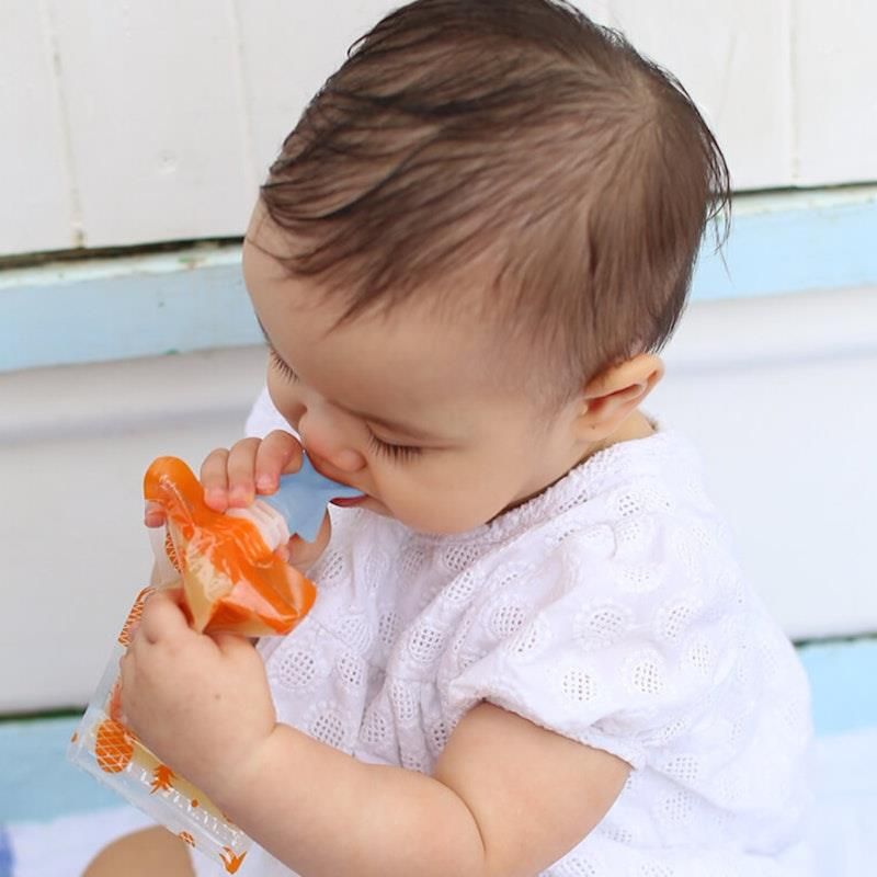 Bộ thìa và vòi đựng thức ăn cho bé Cherub - Bộ màu xanh lam và xanh lá cây xô thơm