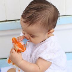 Bộ thìa và vòi đựng thức ăn cho bé Cherub - Bộ màu xanh lam và xanh lá cây xô thơm