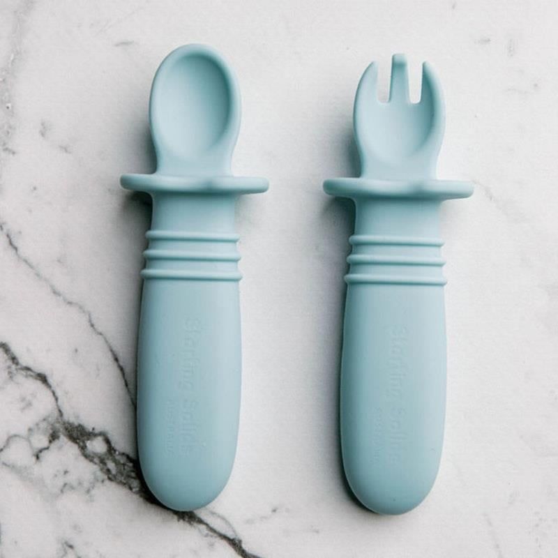 Starting Solids Australia Selfie Spoon + Fork Blue Lemonade