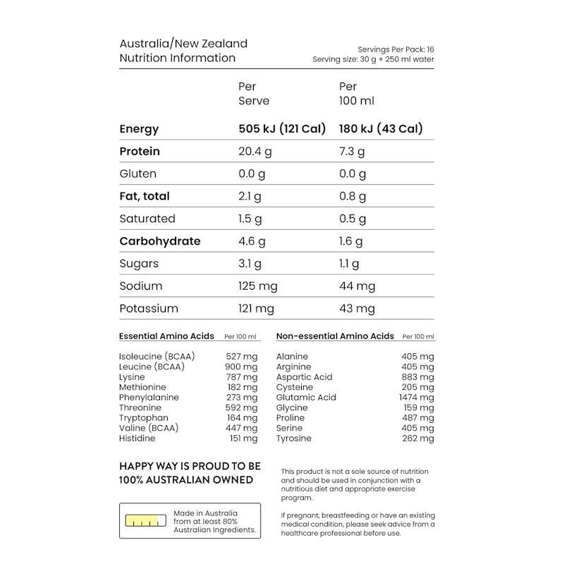 Bột Protein Whey Bắp Rang Caramel Happy Way 500g