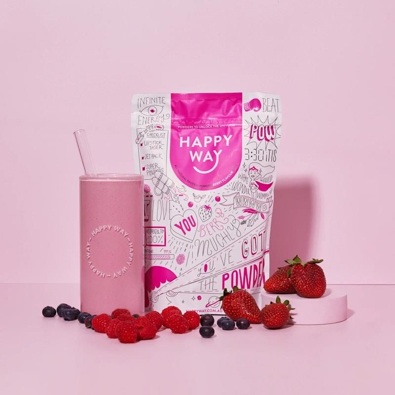 Bột Protein Whey Happy Way I Love You Berry Much Gói du lịch 6x60g
