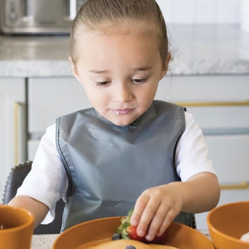 Yếm tạp dề chống bẩn Tiny Twinkle Mess Proof Apron Bib 2 gói - Sage, Charcoal nhỏ