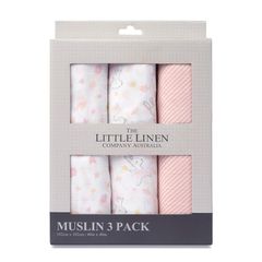 Bộ 3 miếng vải quấn muslin của Little Linen Company in họa tiết - Ballerina Bunny Ballerina Bunny