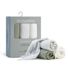 Little Bamboo Muslin Wraps 3Pk Bayleaf