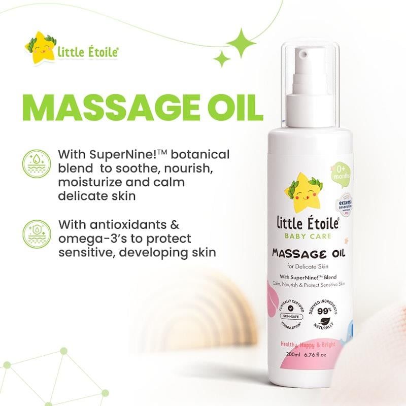 Dầu massage Little Etoile dành cho da nhạy cảm (0+ tháng) 200ml
