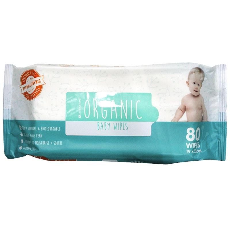 Khăn lau trẻ em không mùi Livingstone không chứa cồn gói 80 ​​khăn lau